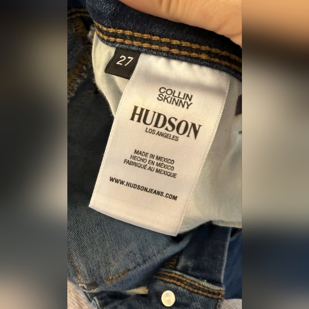Womens HUDSON Jeans 27/28 Blue Skinny Collin Flap Pocket DENIM Low Rise - Picture 4 of 5